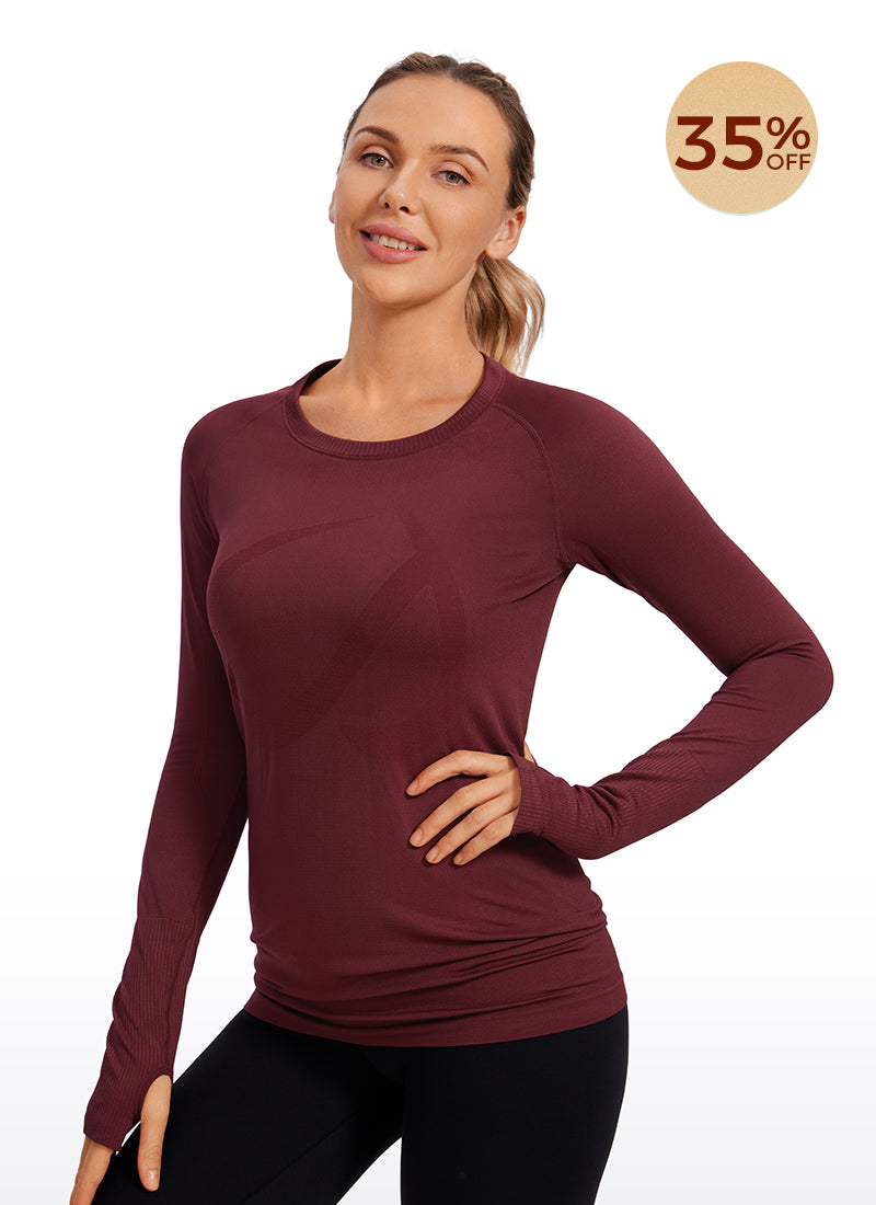 Seamless Long Sleeves with Thumbholes Shirts