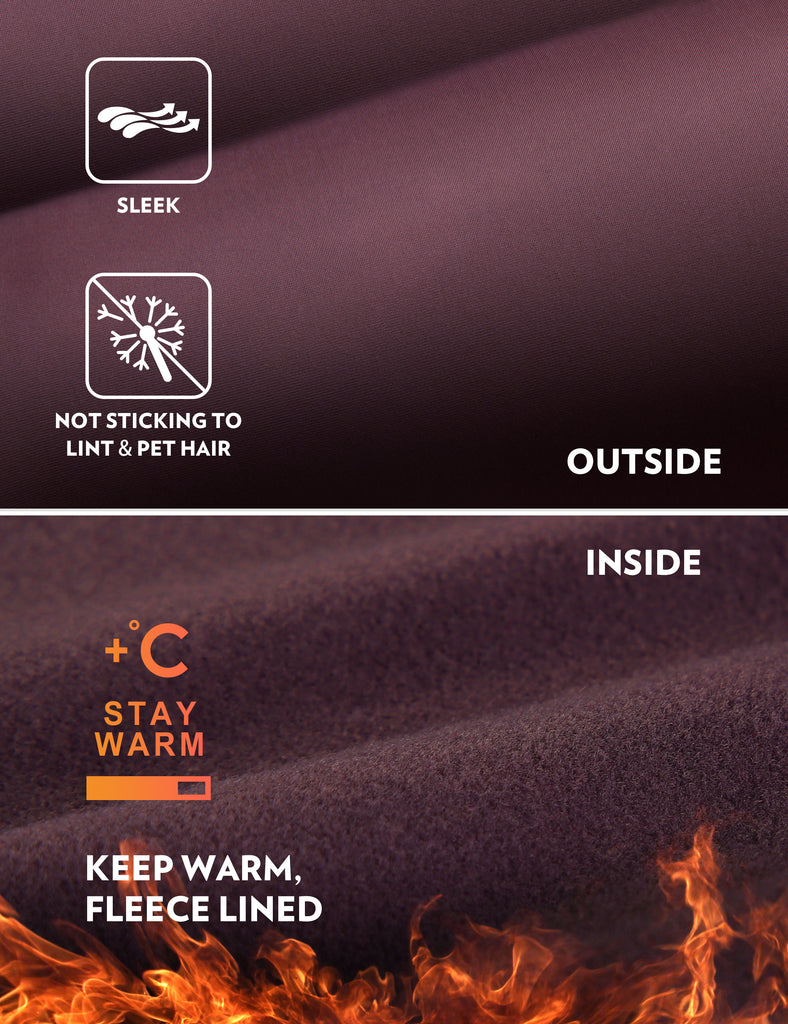 CRZ YOGA Women's Winter High Rise Thermal Fleece Lined Leggings 28'' Arctic Plum