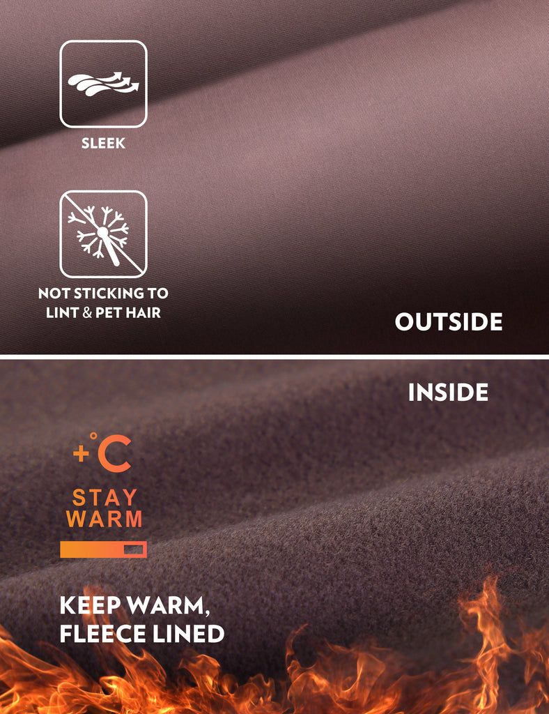 CRZ YOGA Women's Winter High Rise Thermal Fleece Lined Leggings 28'' Purple Taupe