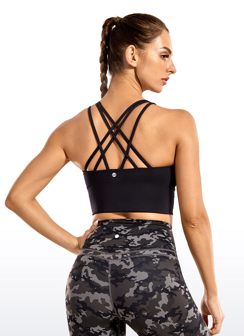 Sensación desnuda Strappy Sports Bra Longline