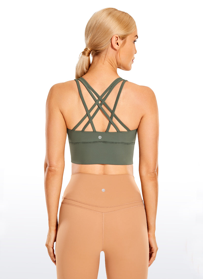 Sensación desnuda Strappy Sports Bra Longline