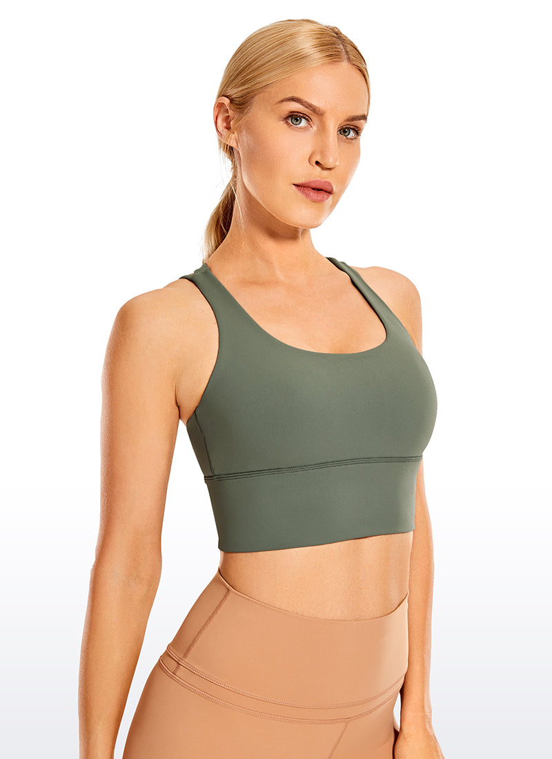 Sensación desnuda Strappy Sports Bra Longline