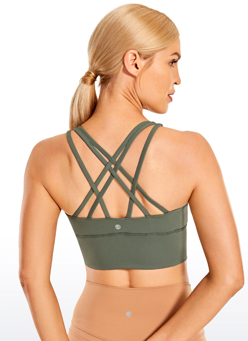 Sensación desnuda Strappy Sports Bra Longline