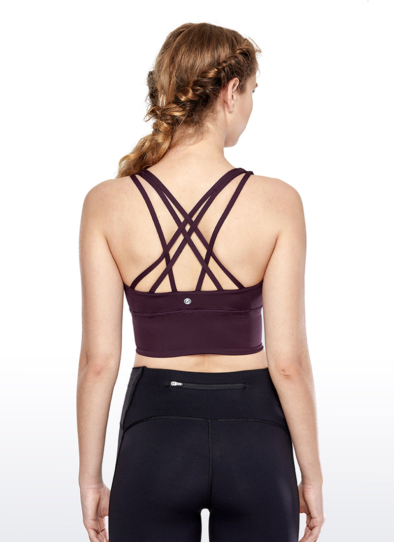 Sensación desnuda Strappy Sports Bra Longline