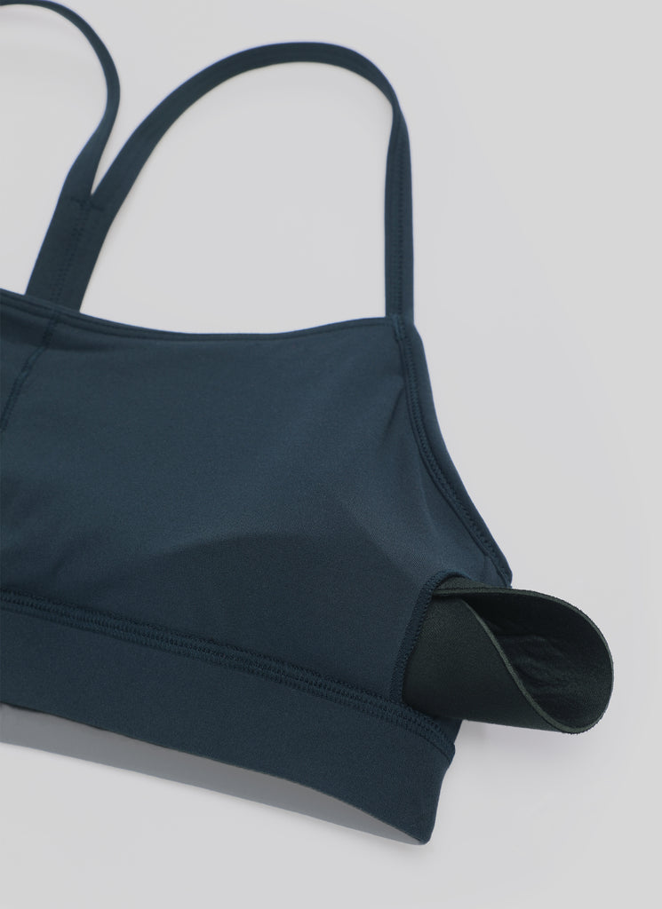 CRZ YOGA Women's Yoga Light Support Butterluxe Sports Bra Y back True Navy