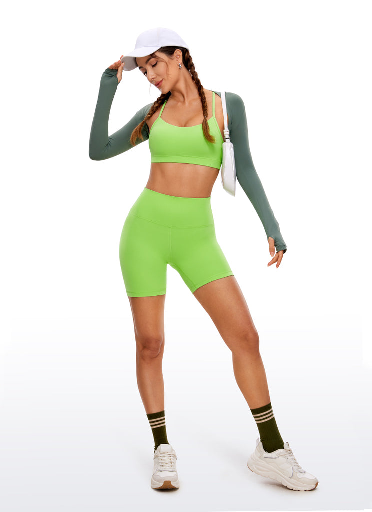 CRZ YOGA Women's Yoga Light Support Butterluxe Sports Bra Y back True Navy