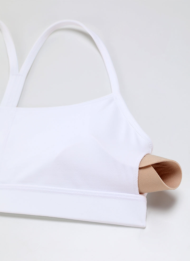 CRZ YOGA Women's Yoga Light Support Butterluxe Sports Bra Y back White