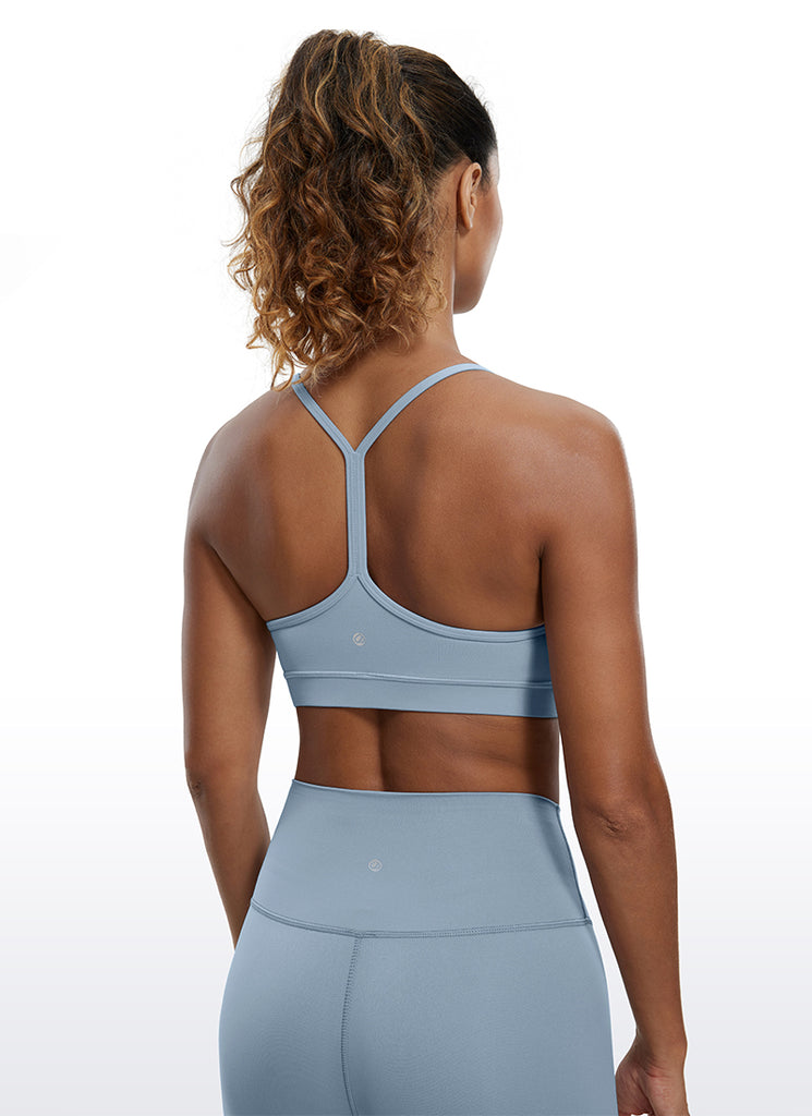 CRZ YOGA Women's Yoga Light Support Butterluxe Sports Bra Y back Black Classic