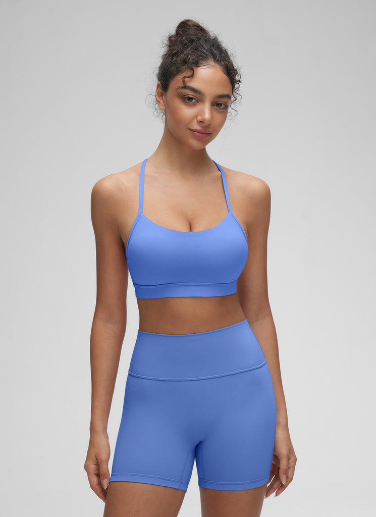 CRZ YOGA Women's Yoga Light Support Butterluxe Sports Bra Y back Mauve