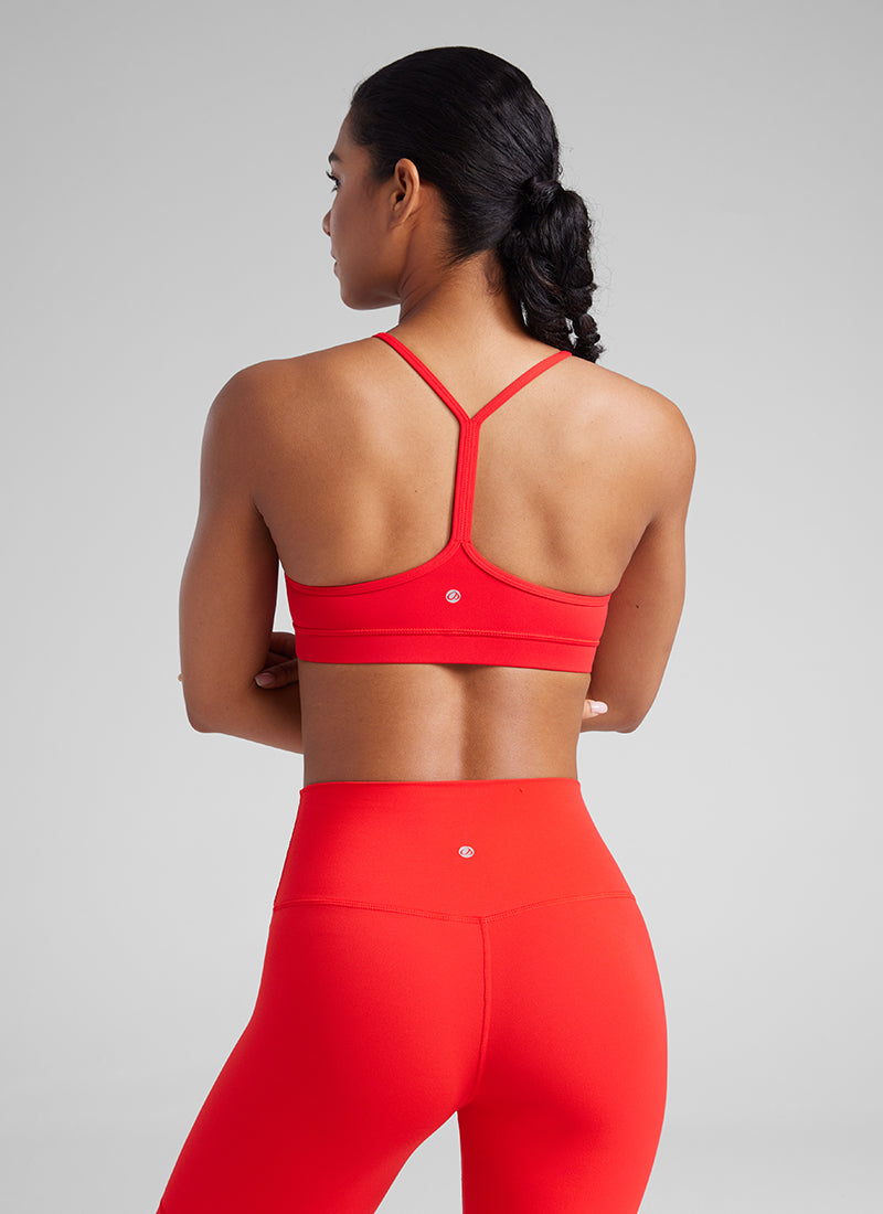 CRZ YOGA Women's Yoga Light Support Butterluxe Sports Bra Y back Pink Peony