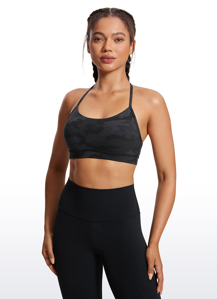 CRZ YOGA Women's Yoga Light Support Butterluxe Sports Bra Y back Wild Indigo