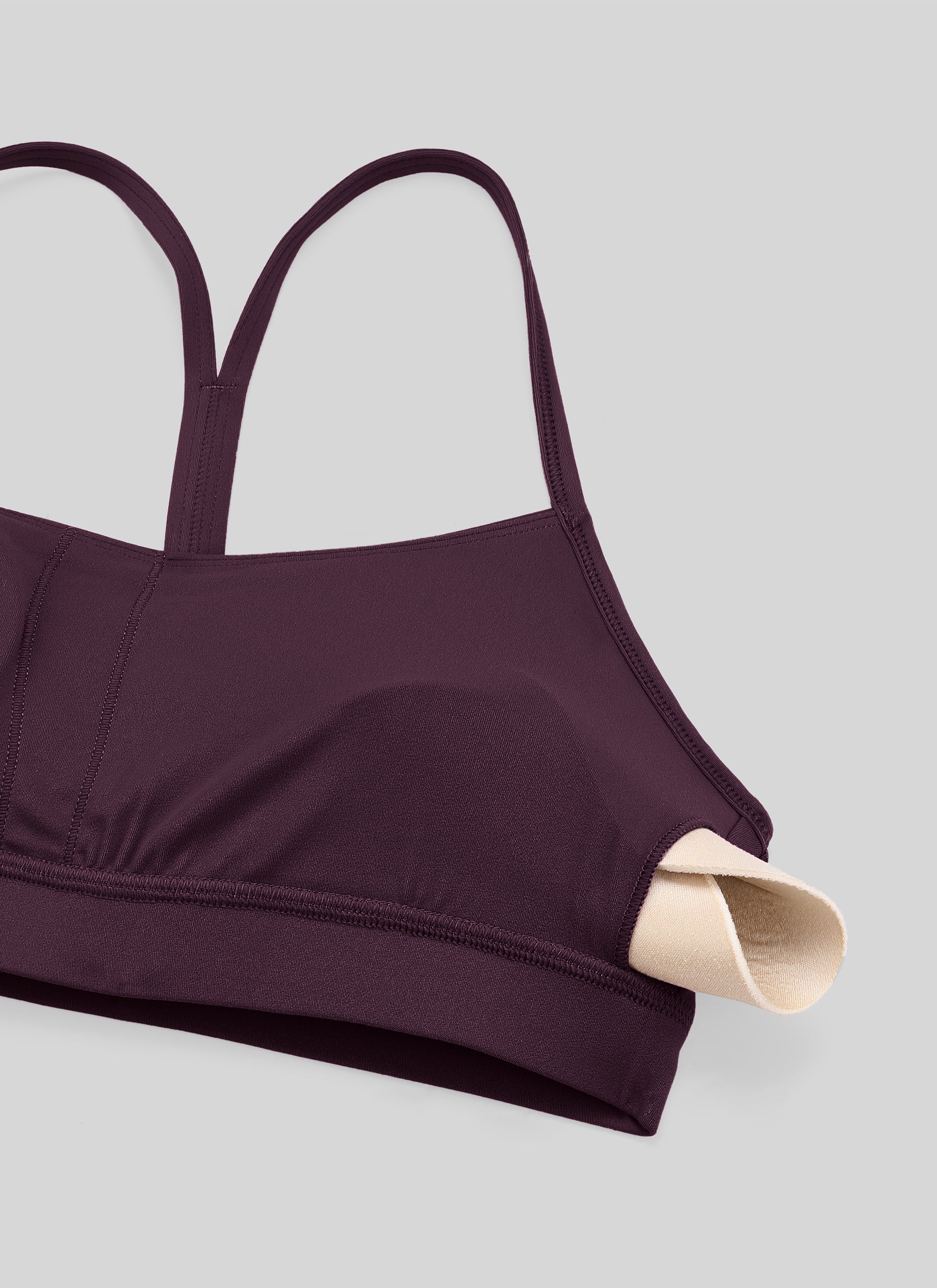 CRZ YOGA Women's Yoga Light Support Butterluxe Sports Bra Y back Hibiscus Purple