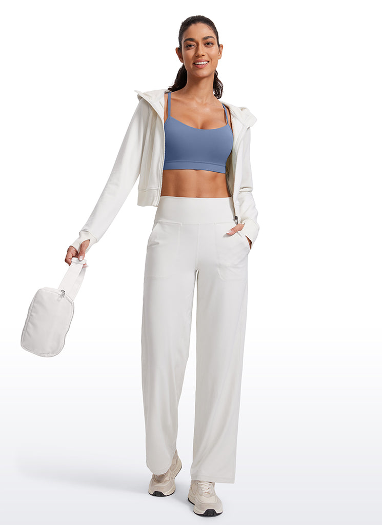 CRZ YOGA Women's Yoga Light Support Butterluxe Sports Bra Y back Oasis Blue