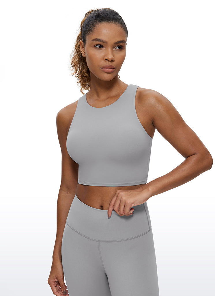 CRZ YOGA  Women's Yoga Low Support Butterluxe Tank High Neck Racerback Universe Blue