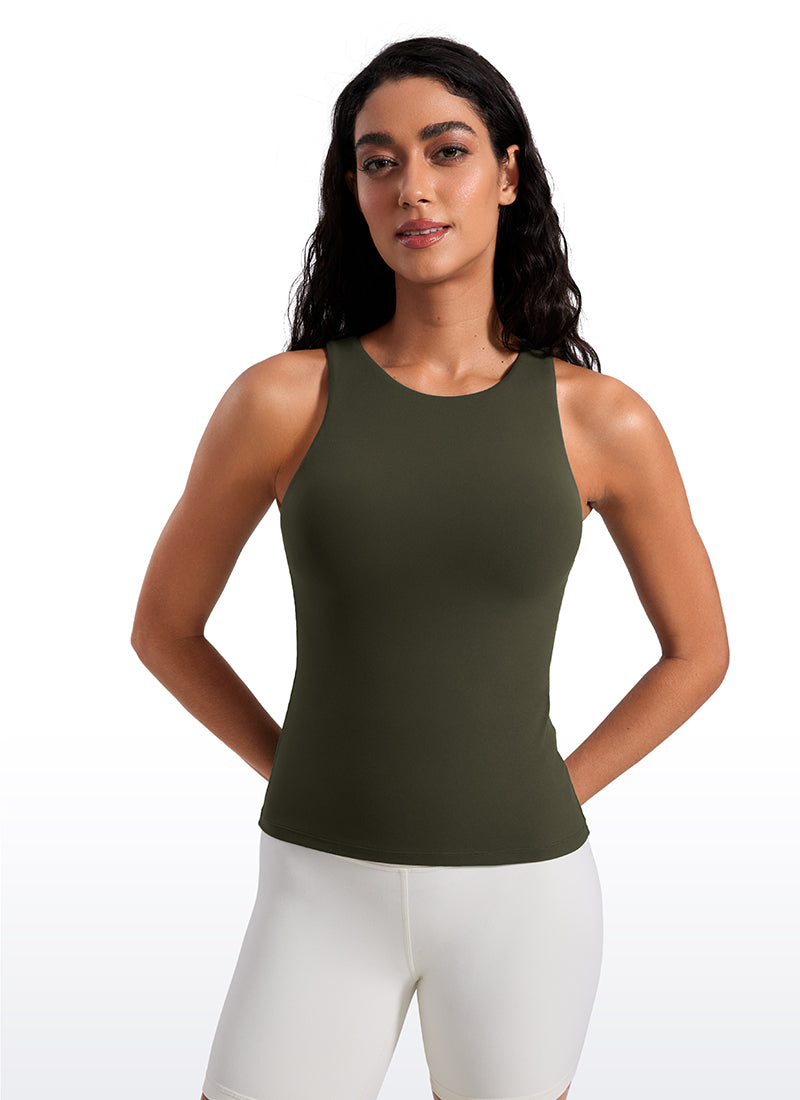 Butterluxe Taillenlanges Tanktop mit integriertem BH und hohem Hals