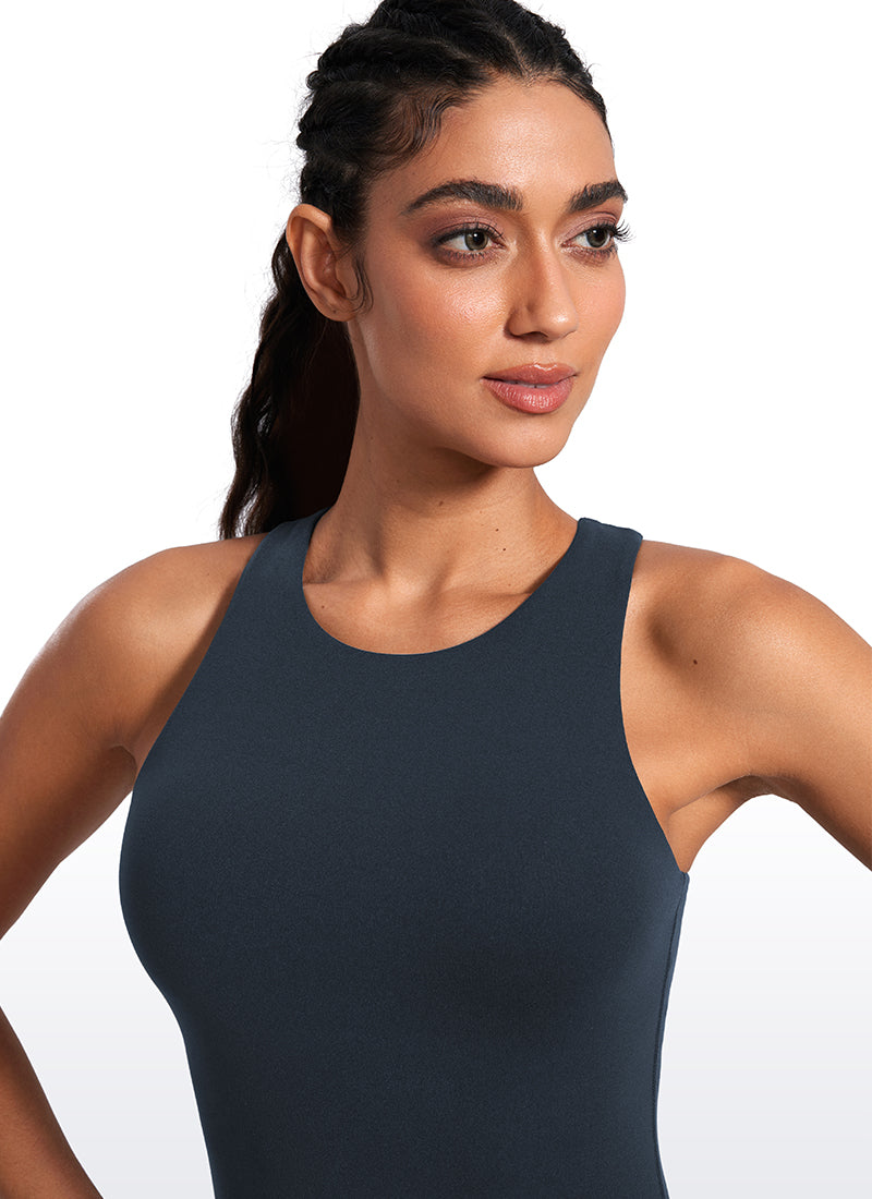 Butterluxe Taillenlanges Tanktop mit integriertem BH und hohem Hals