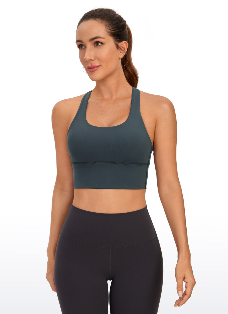 Délicieuse nue Strappy Sports Wirefree Padded Longline