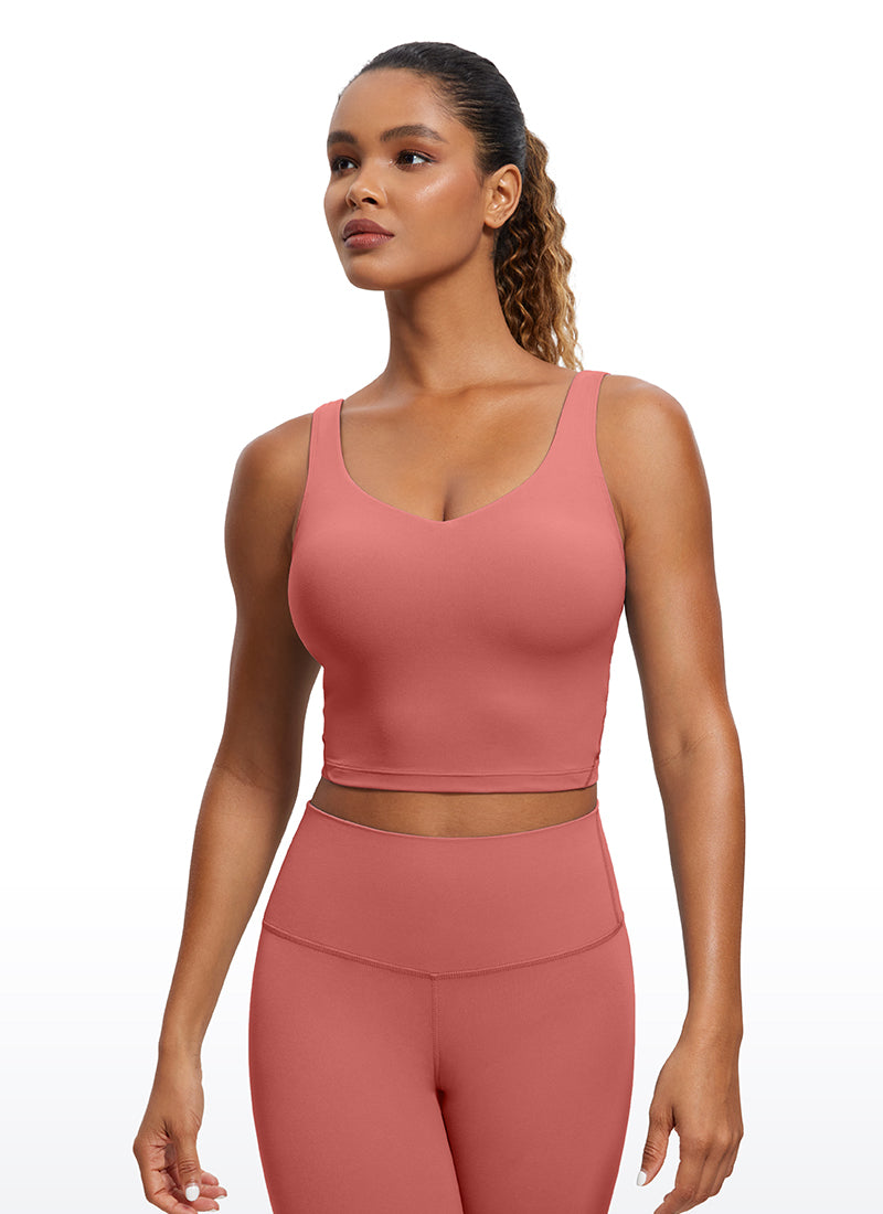 CRZ YOGA Women's Yoga Low support Butterluxe Longline Bra U-back Briar Rose