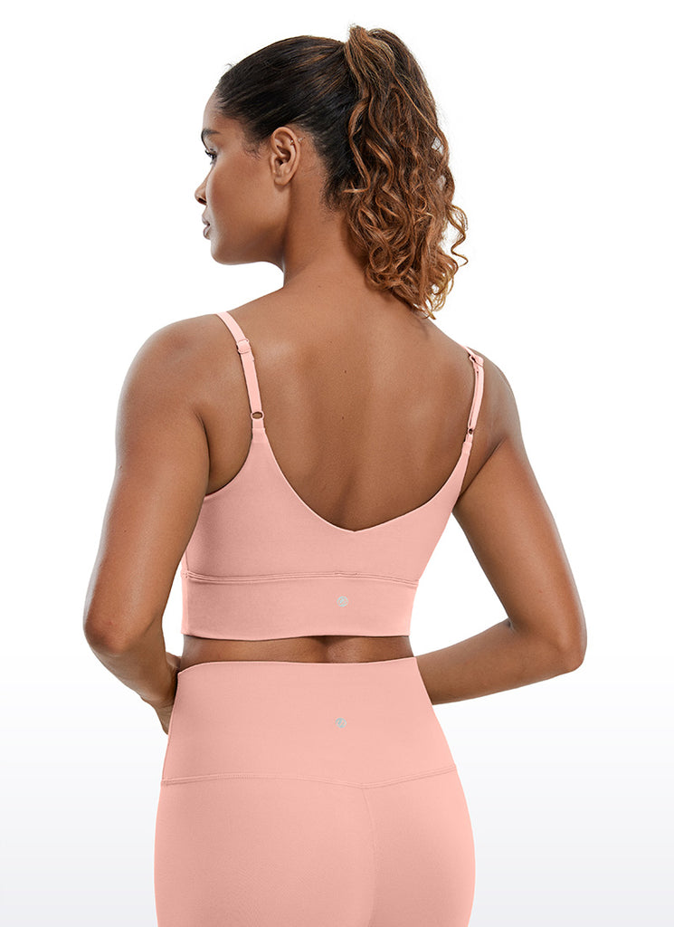 CRZ YOGA Women's Yoga Light Support Longline Bra Adjustable Straps Tornado