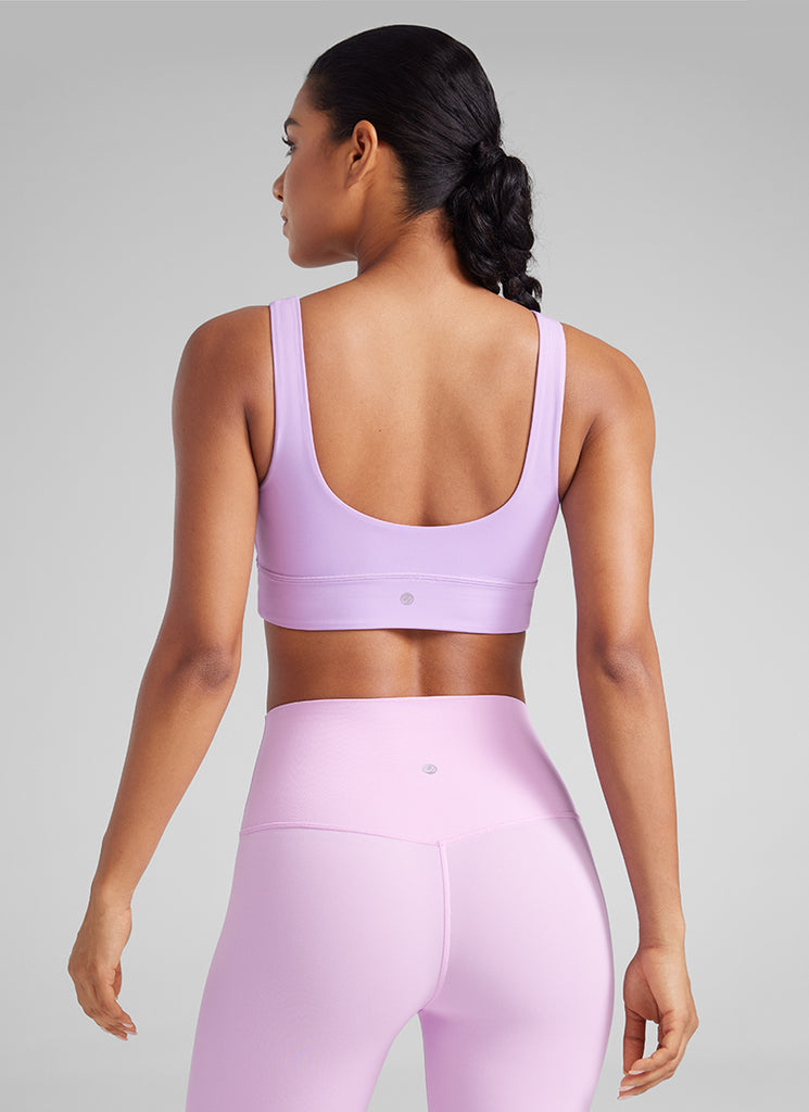 CRZ YOGA Women's Yoga Low Support Butterluxe Sport Bra U Back Longline Elfin Purple
