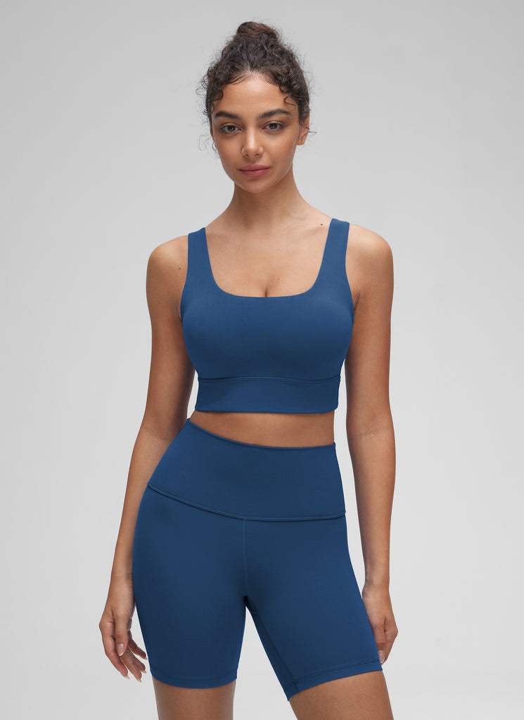 CRZ YOGA Women's Yoga Low Support Butterluxe Sport Bra U Back Longline Elfin Purple