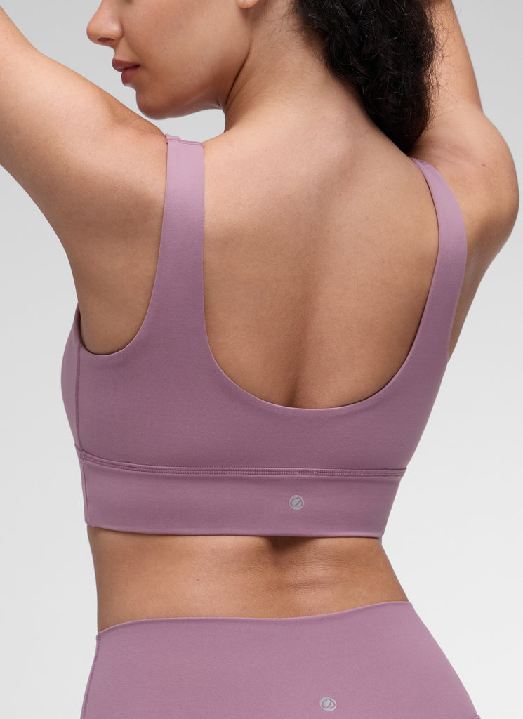 CRZ YOGA Women's Yoga Low Support Butterluxe Sport Bra U Back Longline Light Lavender