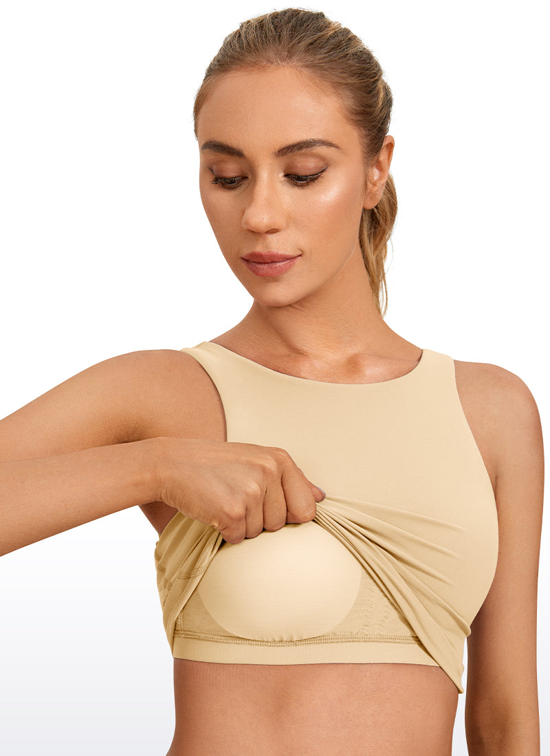 Butterluxe High Neck Built in Bra Tanks U Back