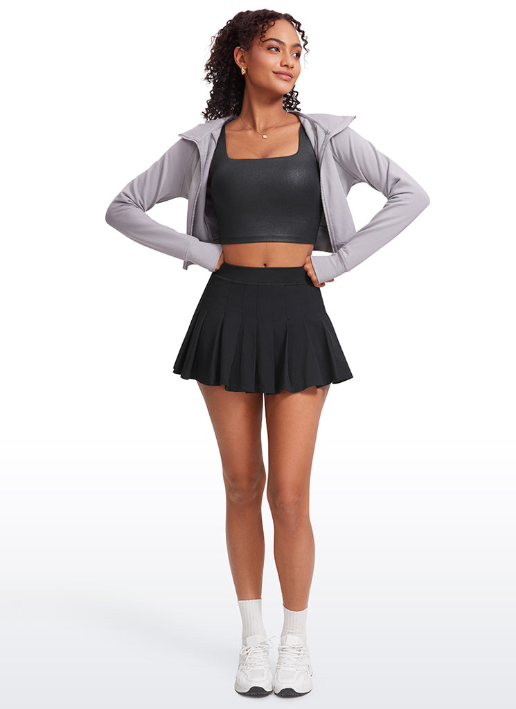 CRZ YOGA Women's Yoga Low Impact Butterluxe Longline Bra Square Neck Green Palm Court