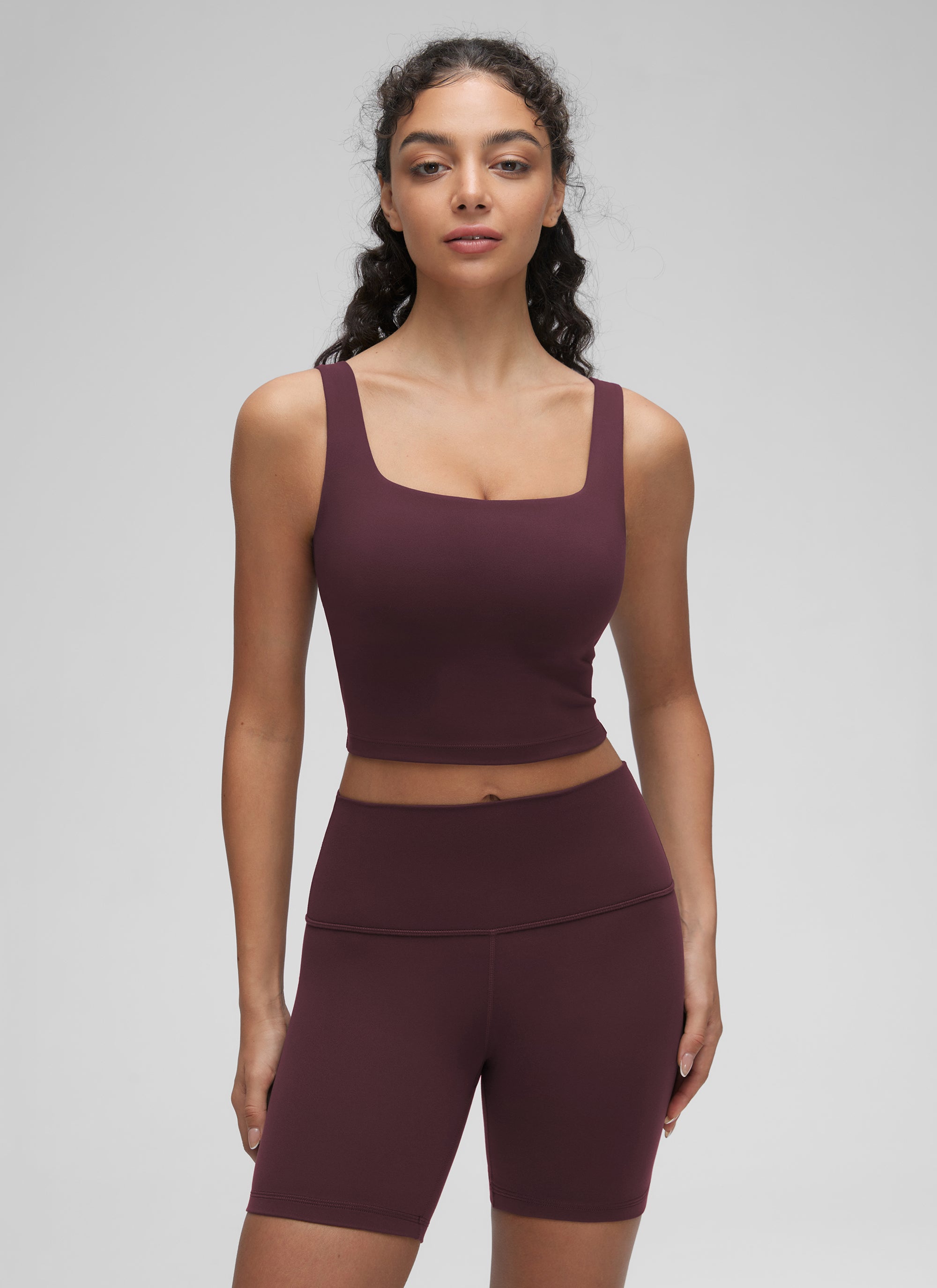 CRZ YOGA Women's Yoga Low Impact Butterluxe Longline Bra Square Neck Black Tie Dye Flowers