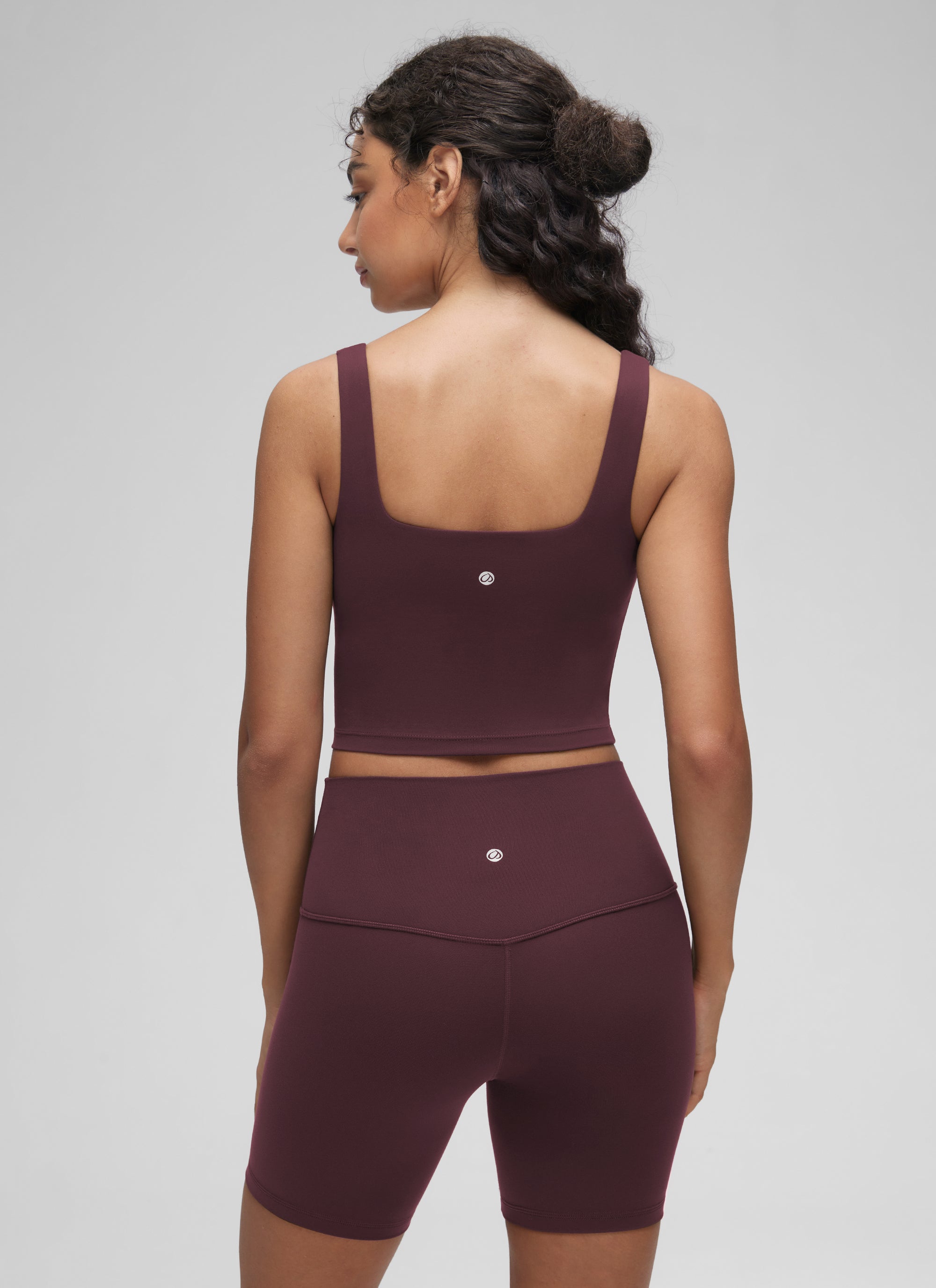 CRZ YOGA Women's Yoga Low Impact Butterluxe Longline Bra Square Neck Black Tie Dye Flowers