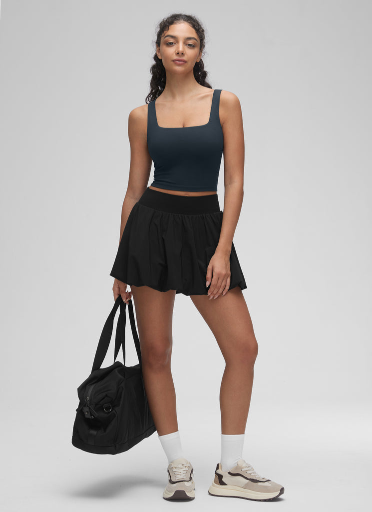 CRZ YOGA Women's Yoga Low Impact Butterluxe Longline Bra Square Neck Olive Green