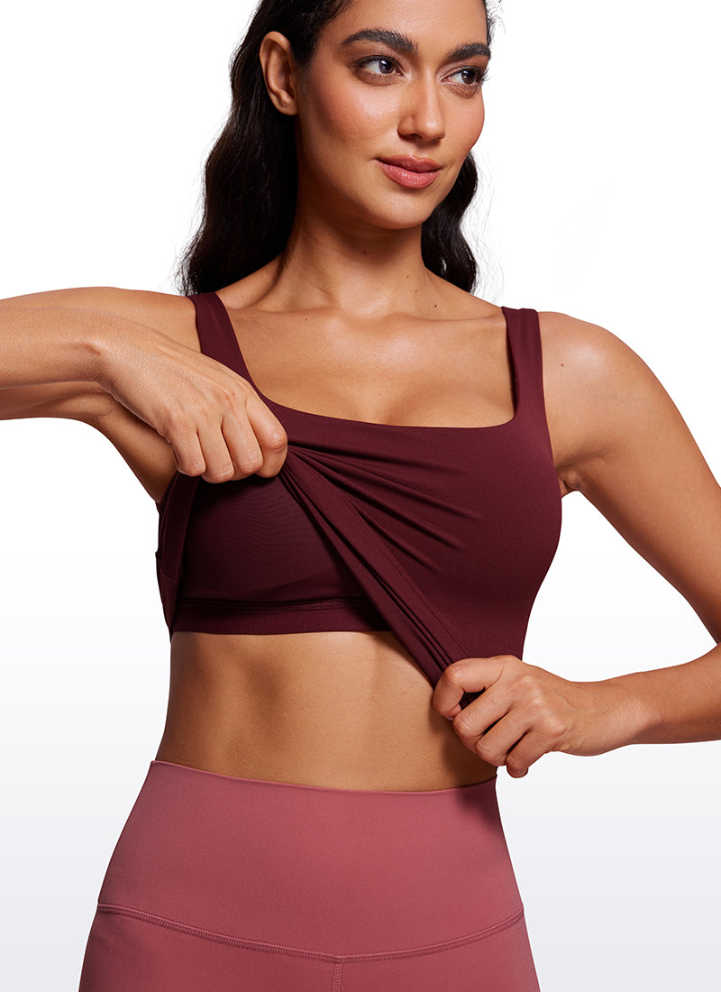 Débardeur Butterluxe à col en U avec soutien-gorge intégré et longueur à la taille