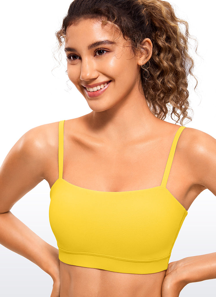 CRZ YOGA Womens Butterluxe  Adjustable Spaghetti Thin Strap Sports Bra Stelindigo