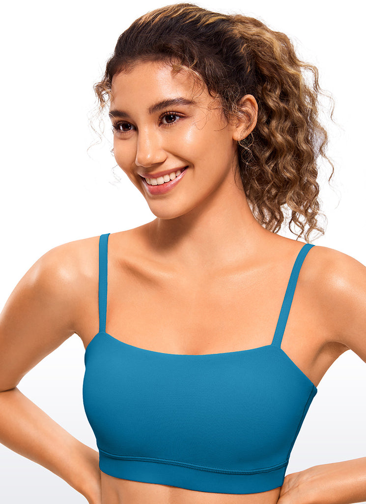 CRZ YOGA Womens Butterluxe  Adjustable Spaghetti Thin Strap Sports Bra Stelindigo
