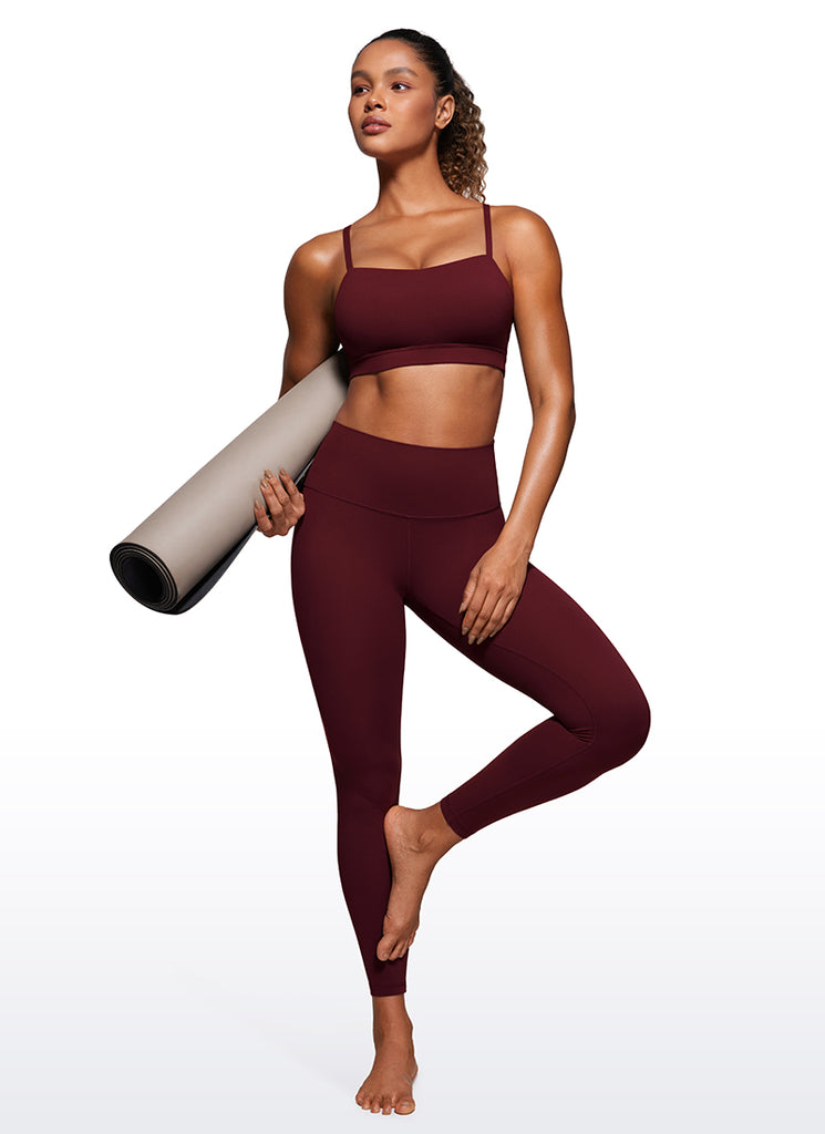 CRZ YOGA Womens Butterluxe  Adjustable Spaghetti Thin Strap Sports Bra Super-sonic Blue