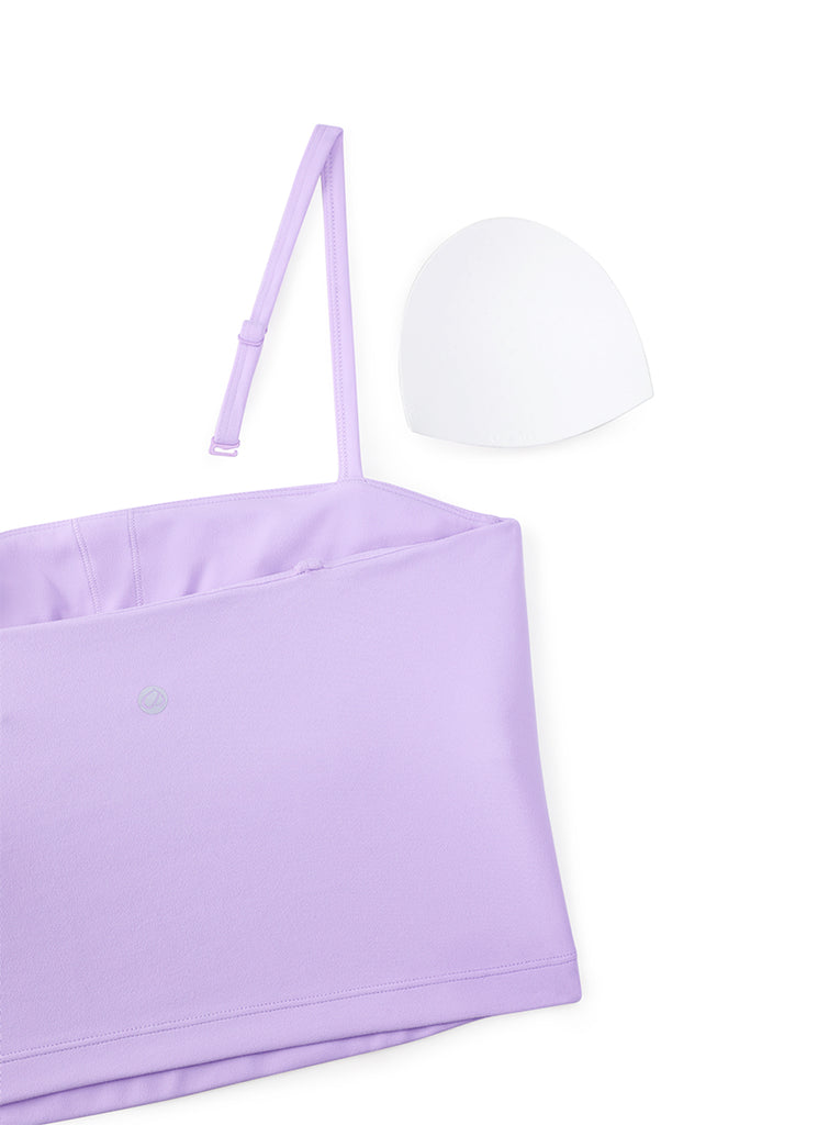 CRZ YOGA Womens Butterluxe Longline Adjustable Thin Strap Sports Bra Elfin Purple