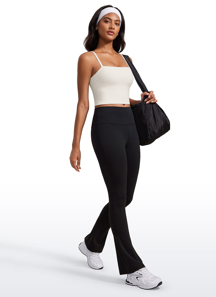 CRZ YOGA Womens Butterluxe Longline Adjustable Thin Strap Sports Bra Deep Red