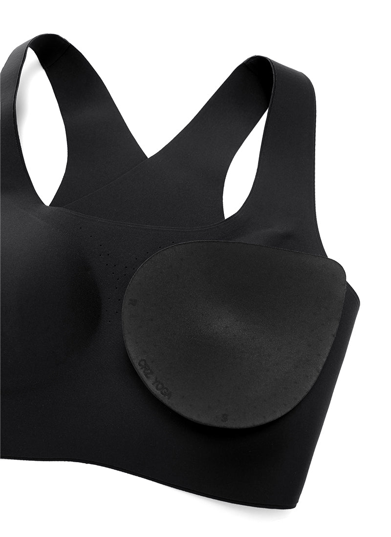 CRZ YOGA Womens U Neck High Impact Training Sports Bra Racerback Black