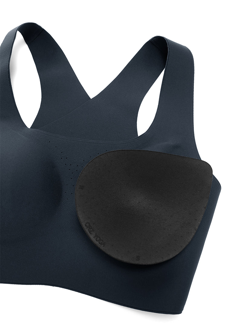 CRZ YOGA Womens U Neck High Impact Training Sports Bra Racerback True Navy