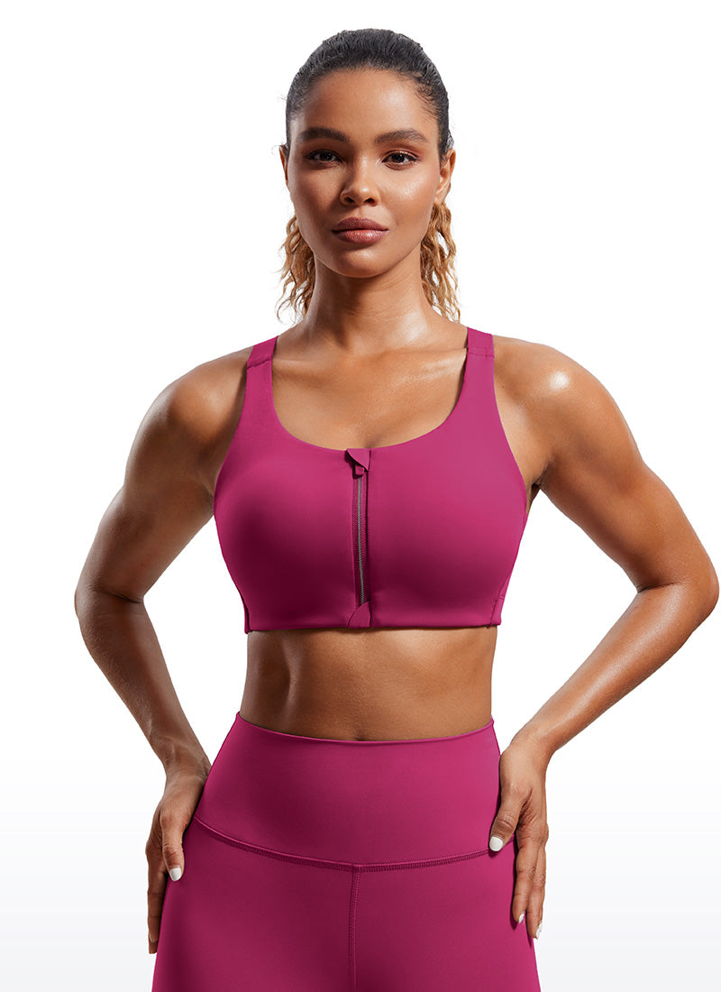 Zip Front High Impact Sports Bra