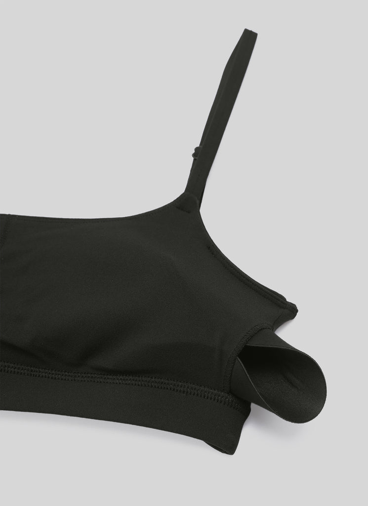 CRZ YOGA Womens Butterluxe Adjustable Spaghetti Strap Scoop Neck Bra Black