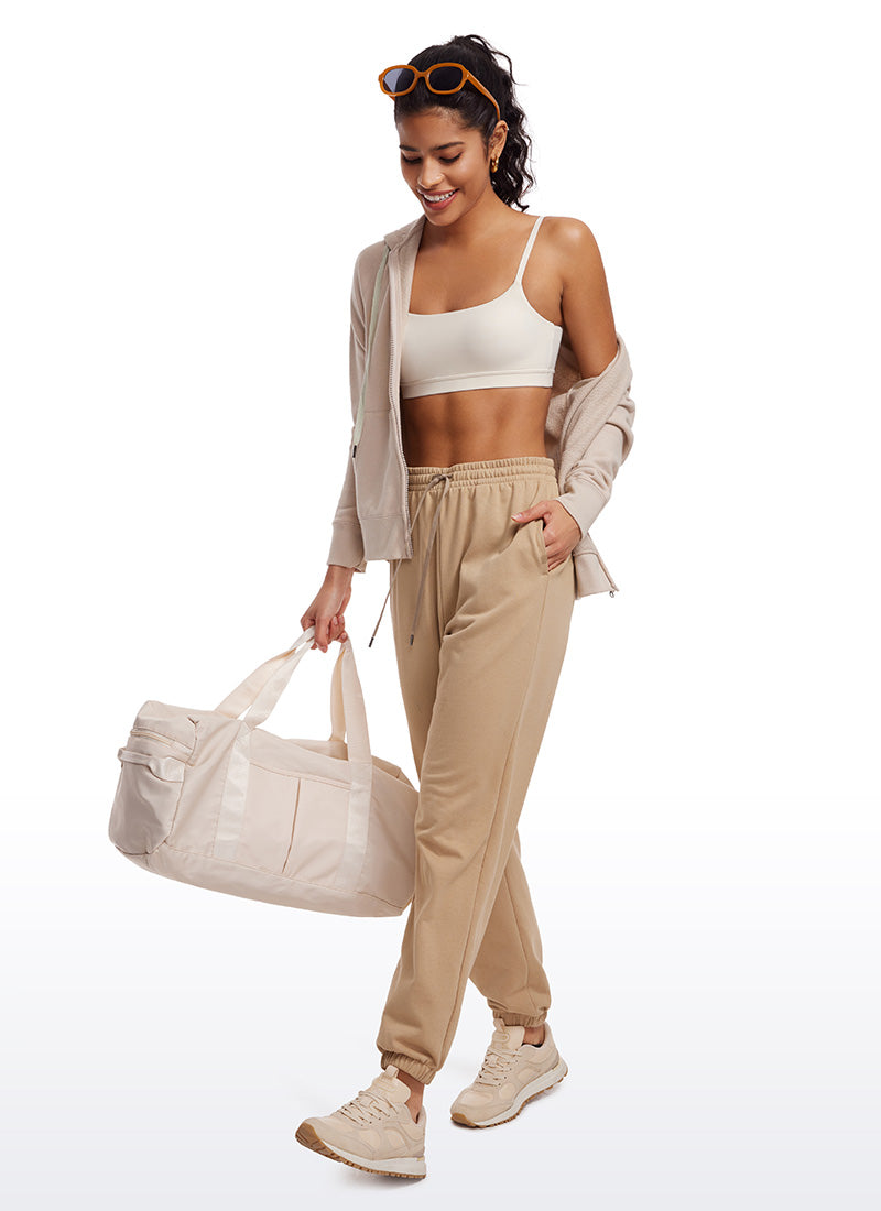 CRZ YOGA Womens Butterluxe Adjustable Spaghetti Strap Scoop Neck Bra White Apricot