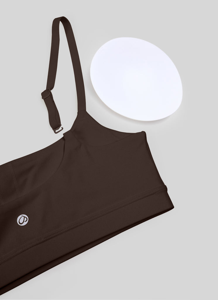 CRZ YOGA Womens Butterluxe Adjustable Spaghetti Strap Scoop Neck Bra Dark Forest Green