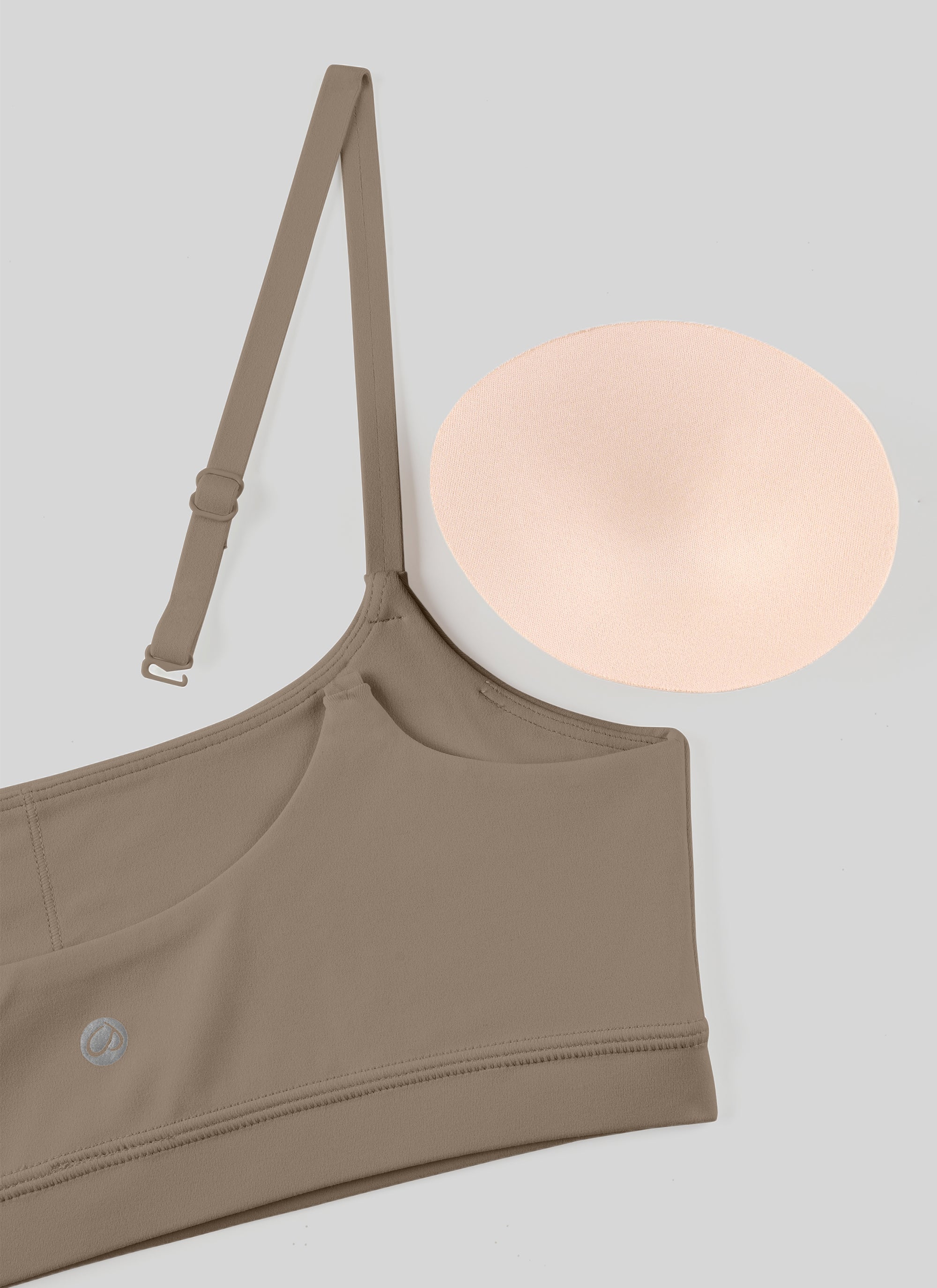 CRZ YOGA Womens Butterluxe Adjustable Spaghetti Strap Scoop Neck Bra Nomad Grey