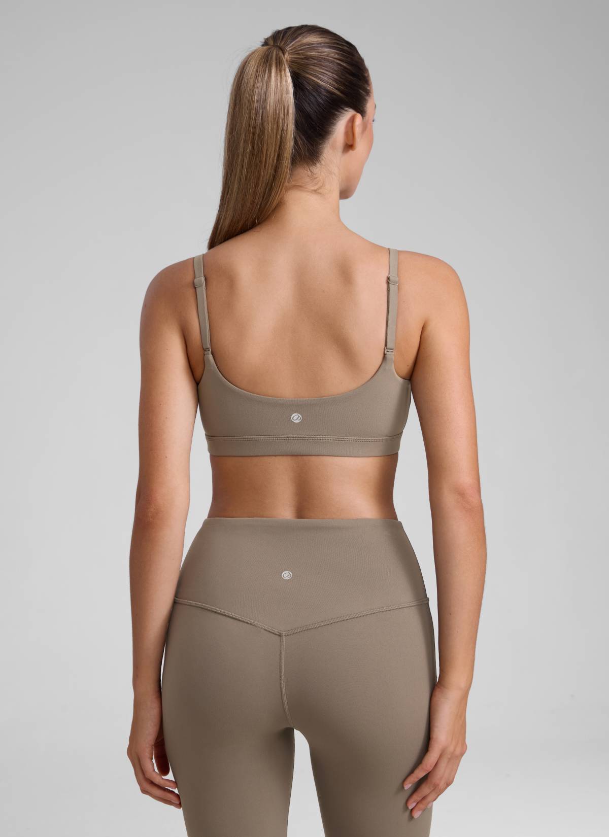 CRZ YOGA Womens Butterluxe Adjustable Spaghetti Strap Scoop Neck Bra Nomad Grey