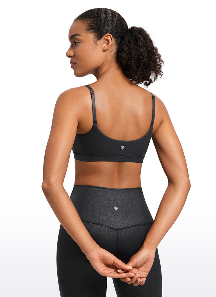 CRZ YOGA Womens Butterluxe Adjustable Spaghetti Strap Scoop Neck Bra Red Chili