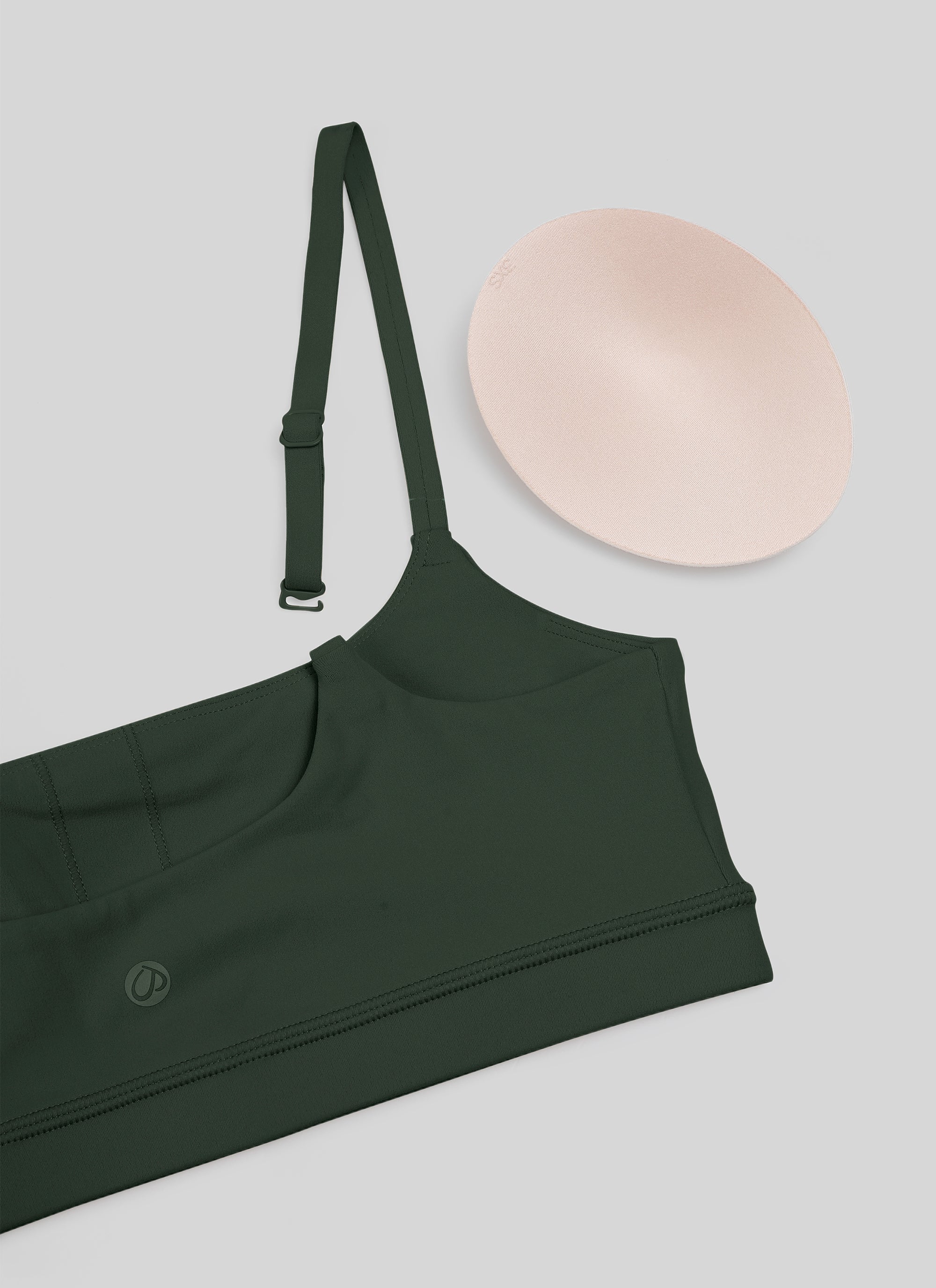 CRZ YOGA Womens Butterluxe Adjustable Spaghetti Strap Scoop Neck Bra Legend Green