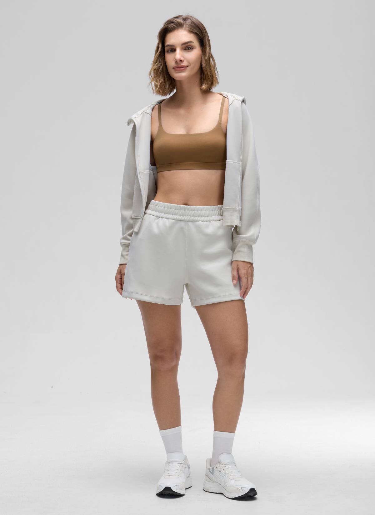 CRZ YOGA Womens Butterluxe Adjustable Spaghetti Strap Scoop Neck Bra Allspice