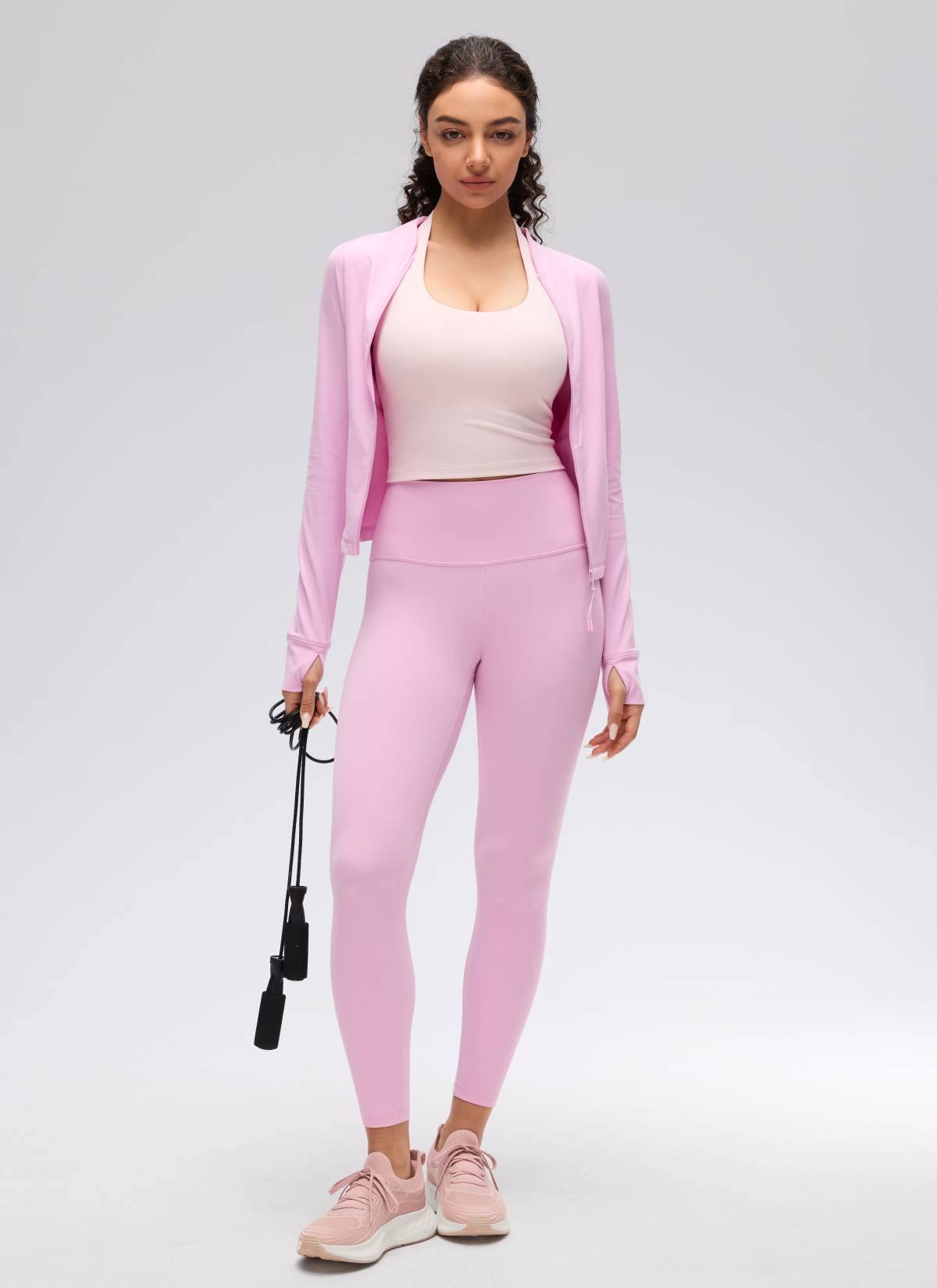 CRZ YOGA Womens Butterluxe Halter Longline Sports Bra Crop Tank Tops Strawberry Pink