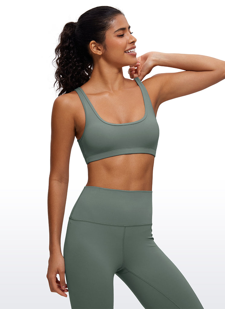 CRZ YOGA Women Butterluxe Scoop Neck Cami Padded Mini Bra Twilight Blue